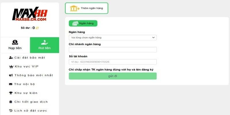 Rút tiền Max88 dễ dàng nhờ hiểu rõ quy trình